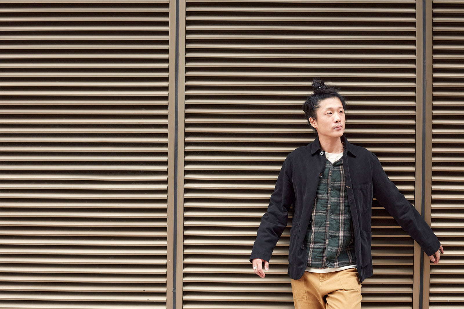 Universal Works SS20 black canvas Bakers Jacket
