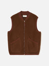 Cacao Wool Fleece Zip Waistcoat