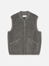 Grey Marl Wool Fleece Zip Waistcoat