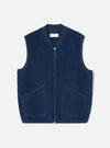 Indigo Wool Fleece Zip Waistcoat