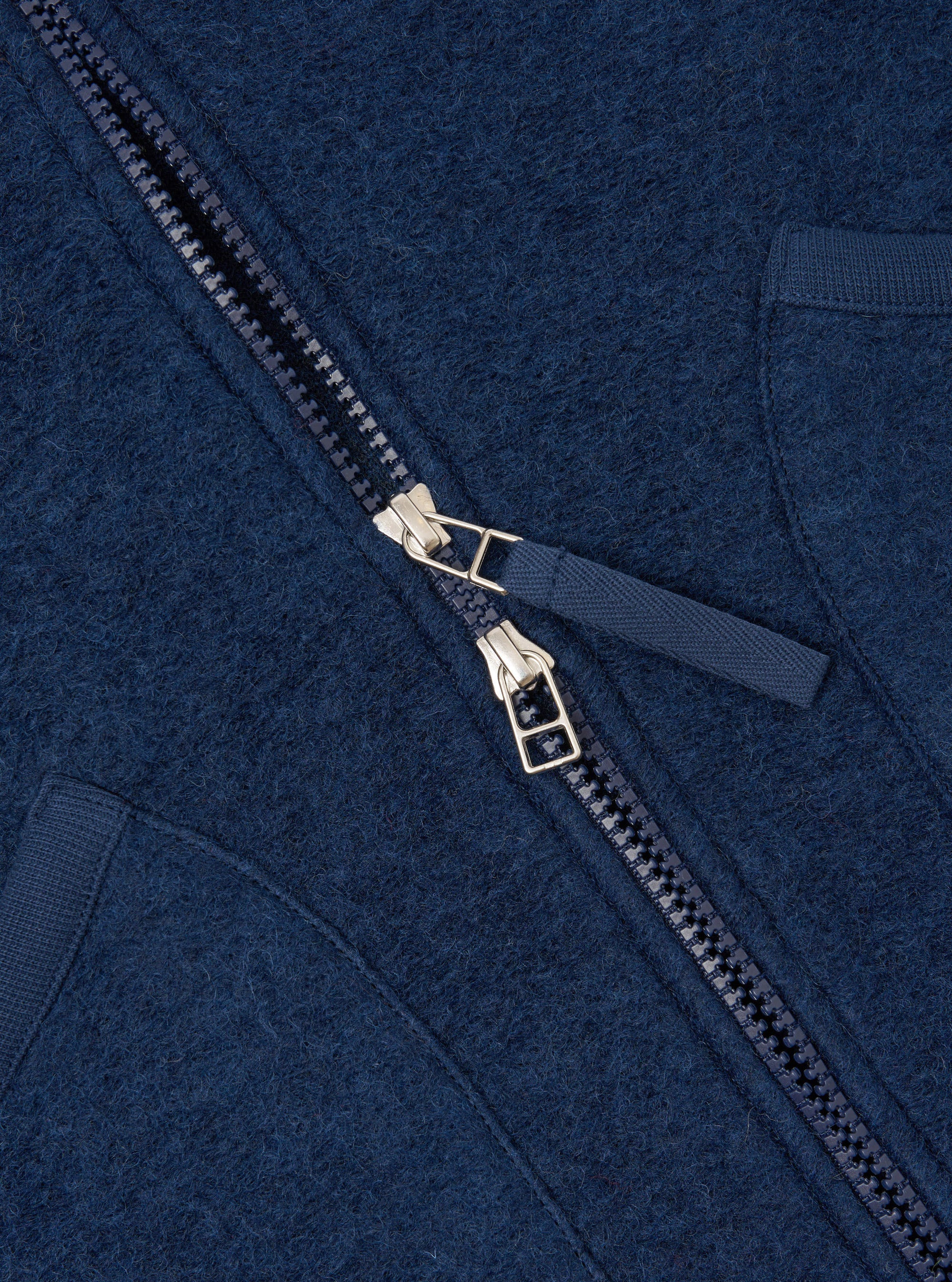 Indigo Wool Fleece Zip Waistcoat