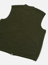 Olive Wool Fleece Zip Waistcoat