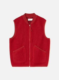 Scarlet Wool Fleece Zip Waistcoat