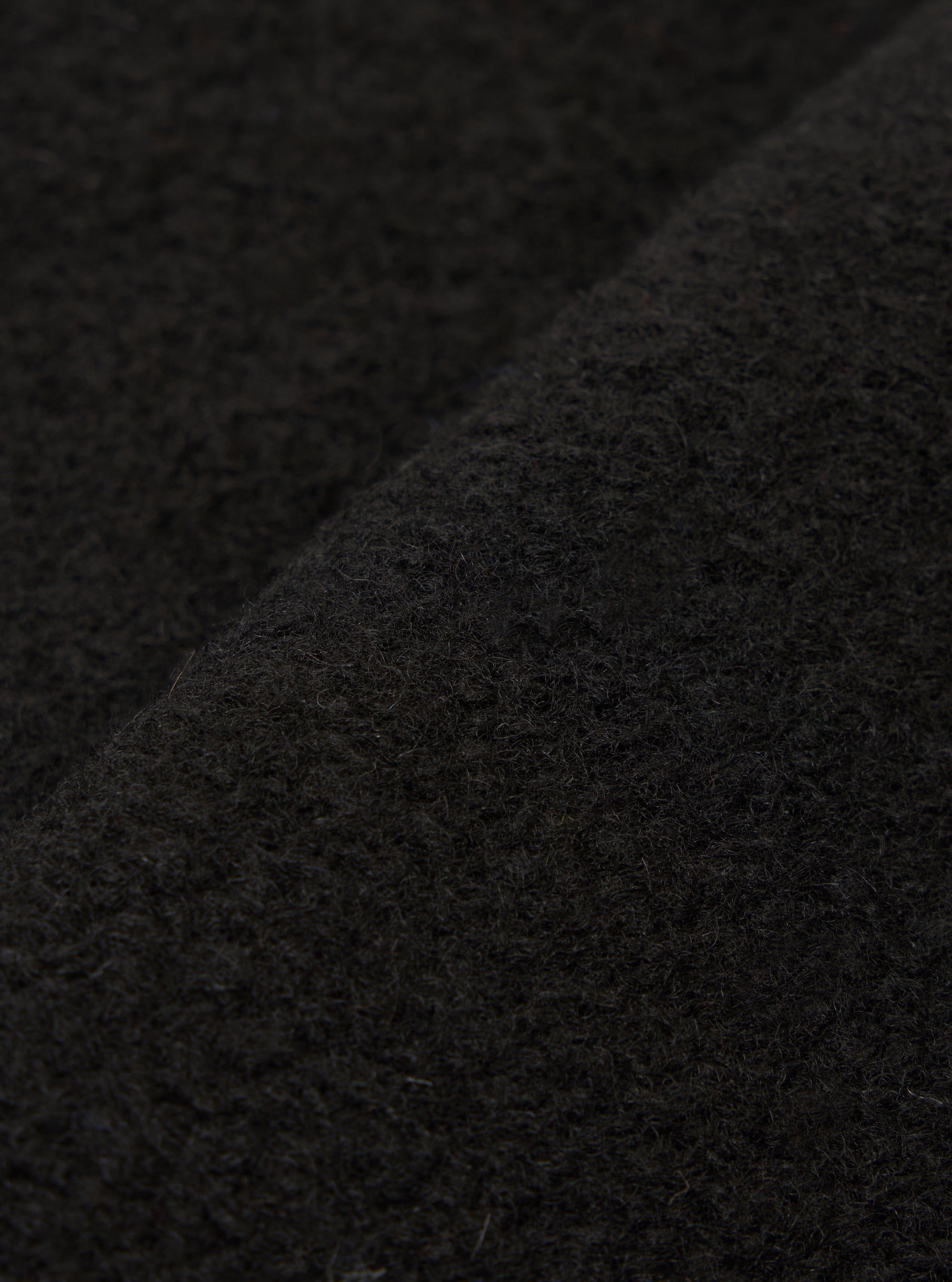 Black Wool Fleece Cardigan