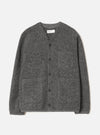 Grey Marl Wool Fleece Cardigan