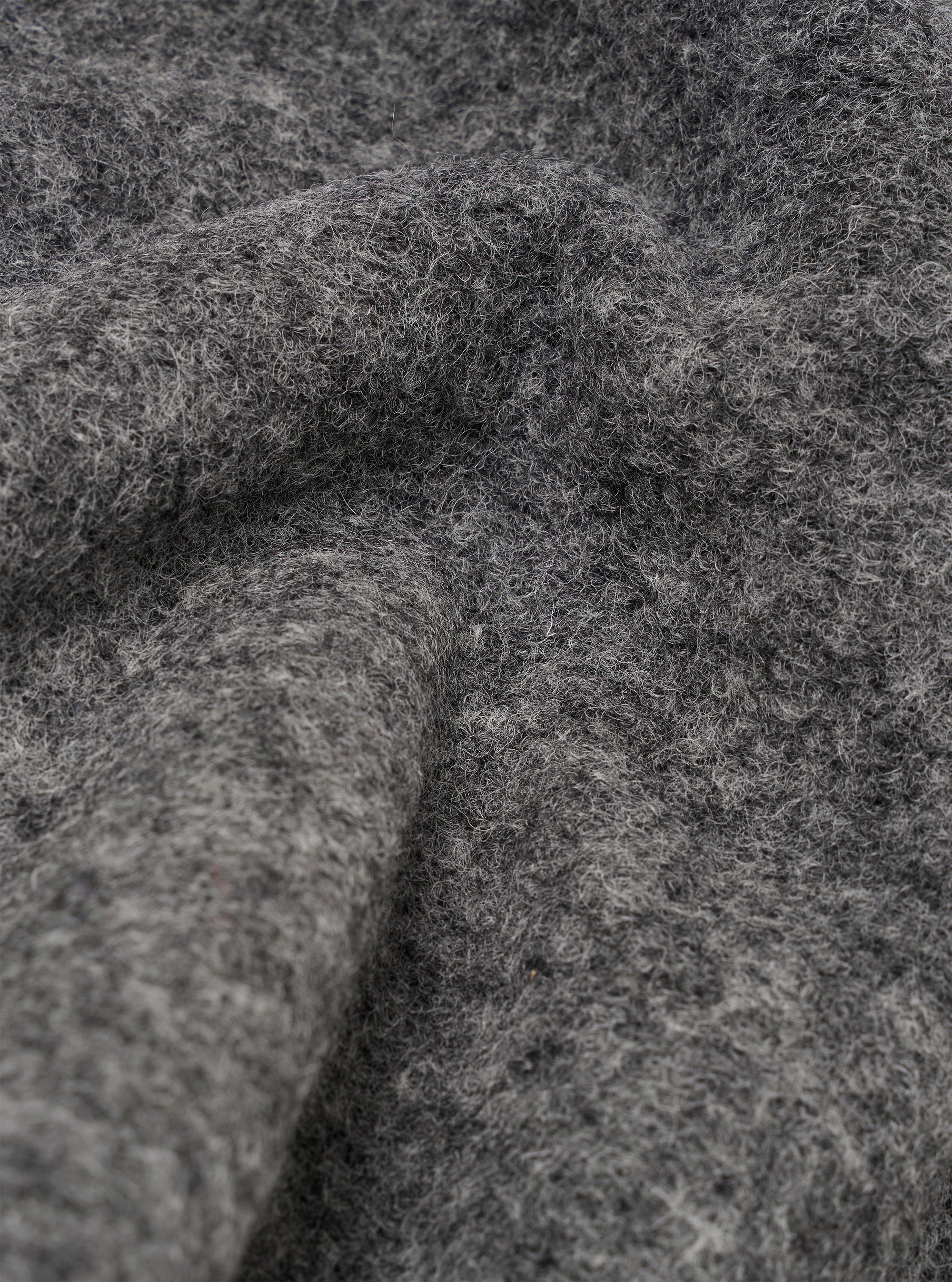 Grey Marl Wool Fleece Cardigan