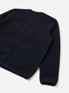 Navy Wool Fleece Cardigan