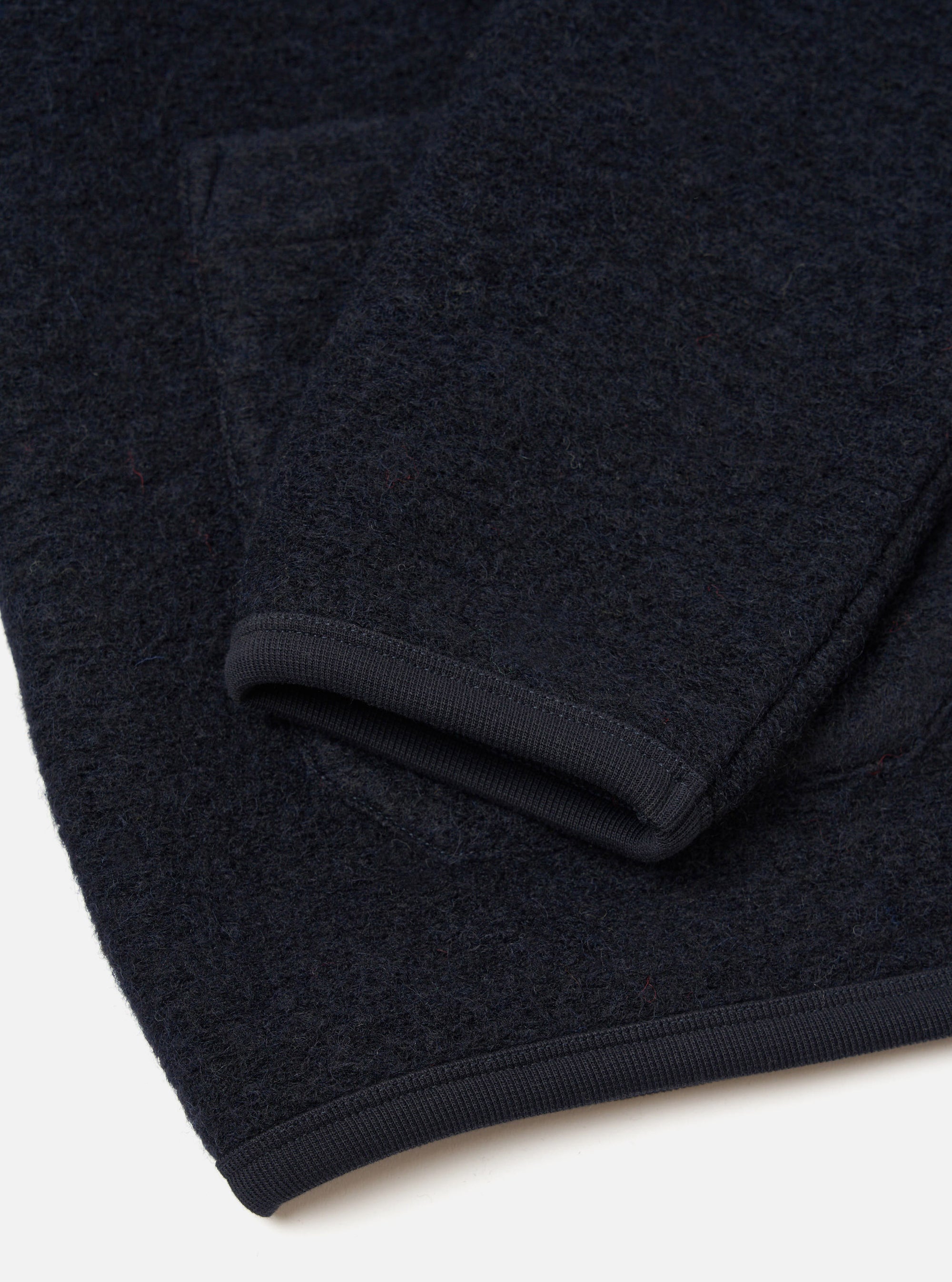 Navy Wool Fleece Cardigan