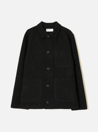 Black Wool Fleece Field Jacket