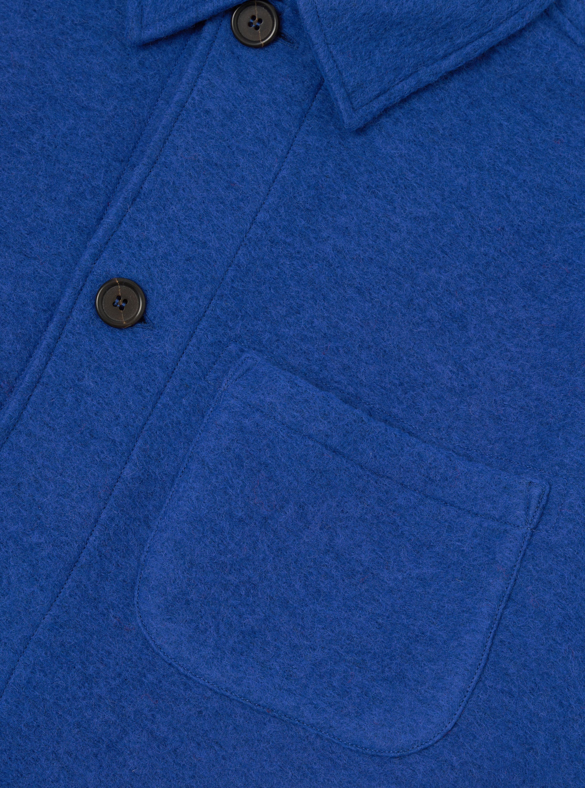 Blue Wool Fleece Field Jacket