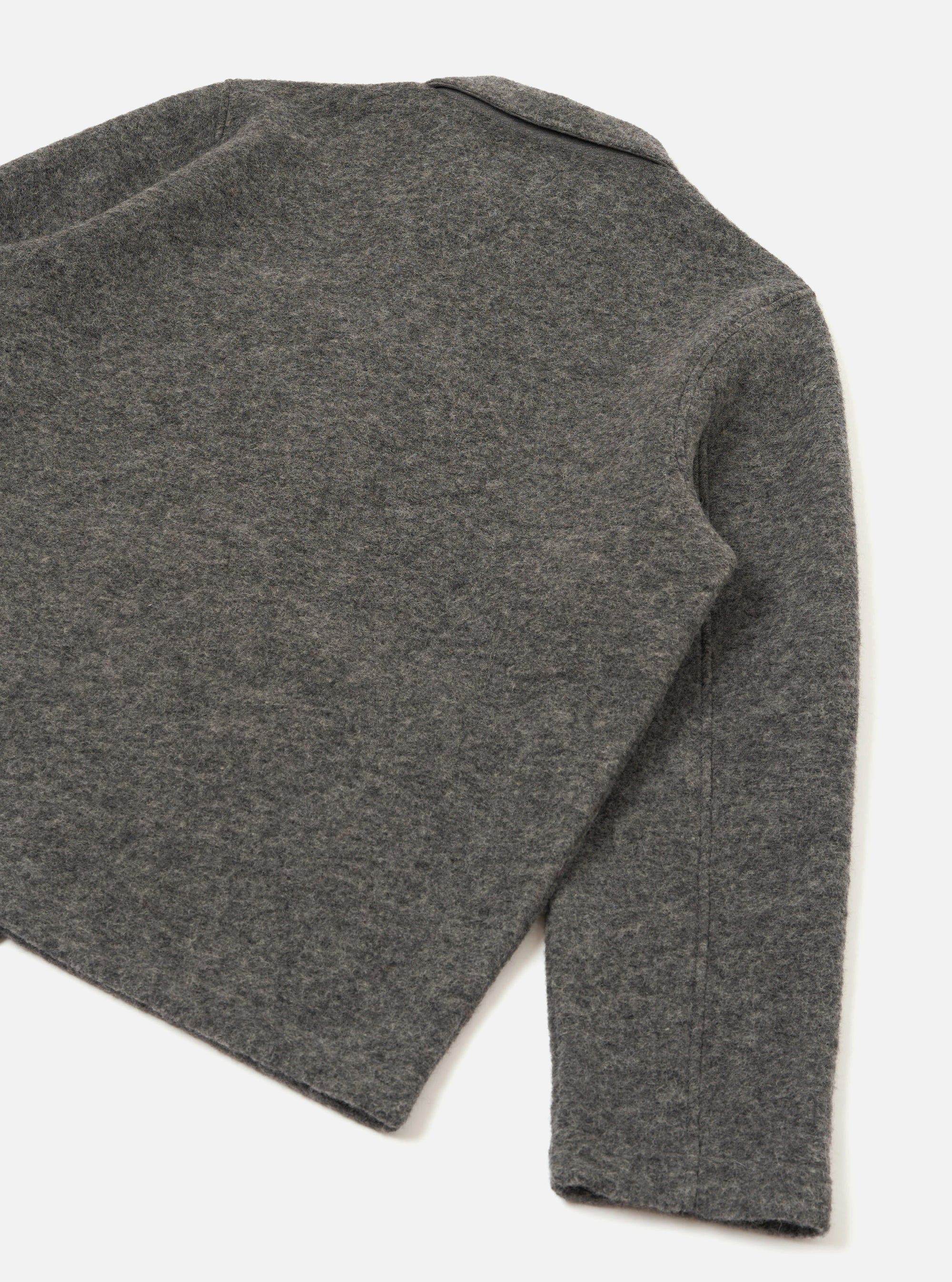 Grey Marl Wool Fleece Field Jacket