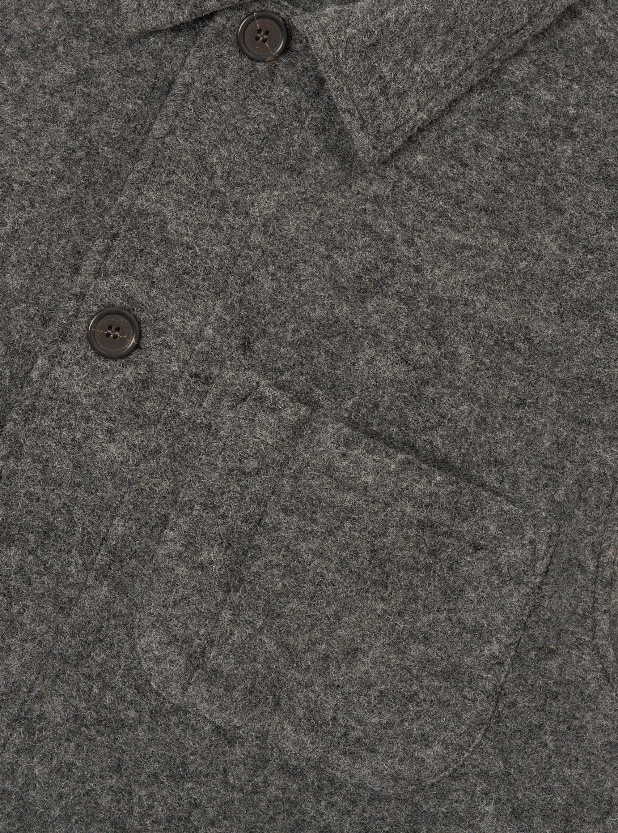 Grey Marl Wool Fleece Field Jacket