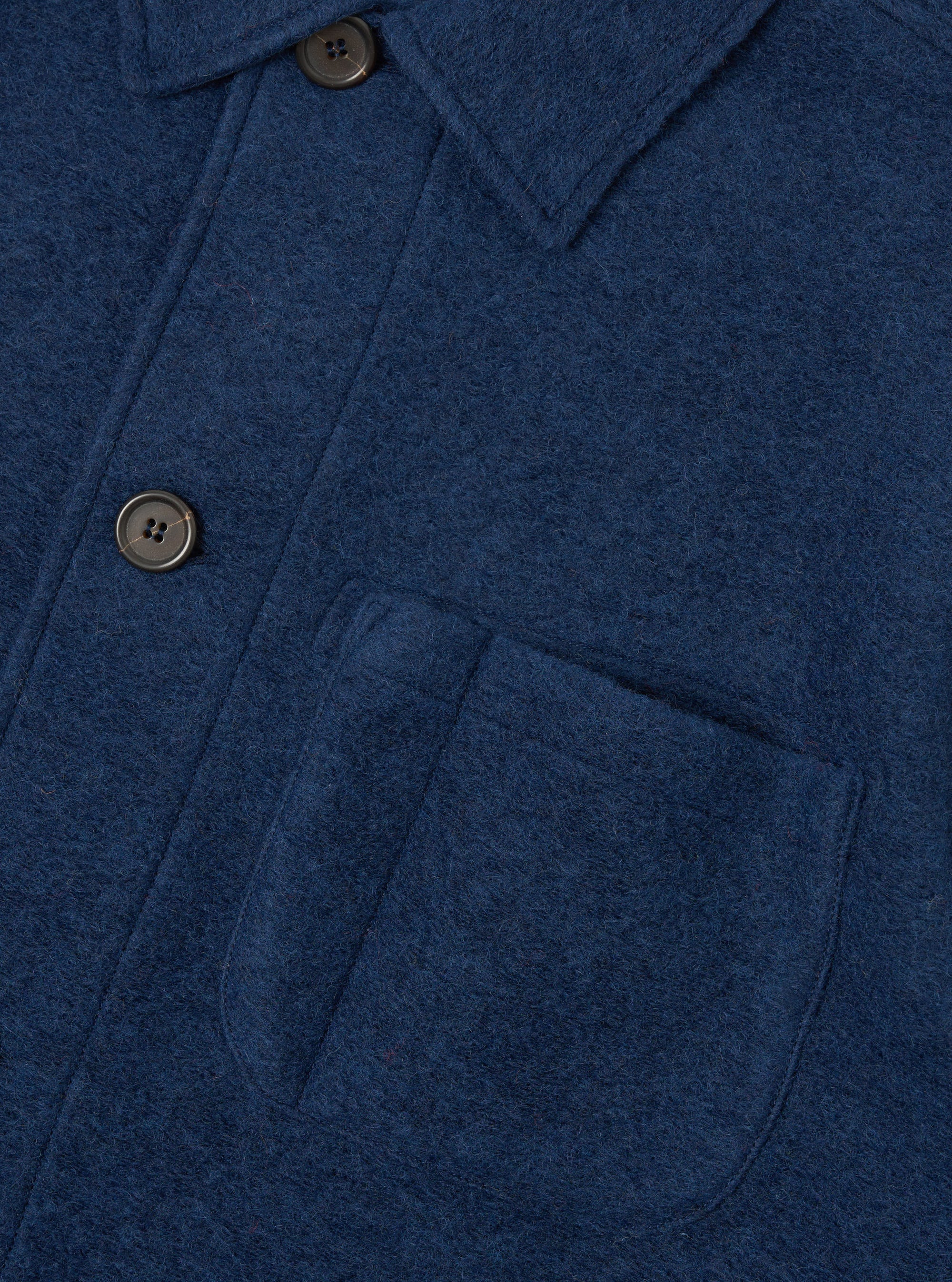 Indigo Wool Fleece Field Jacket