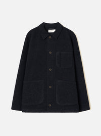 Navy Wool Fleece Field Jacket