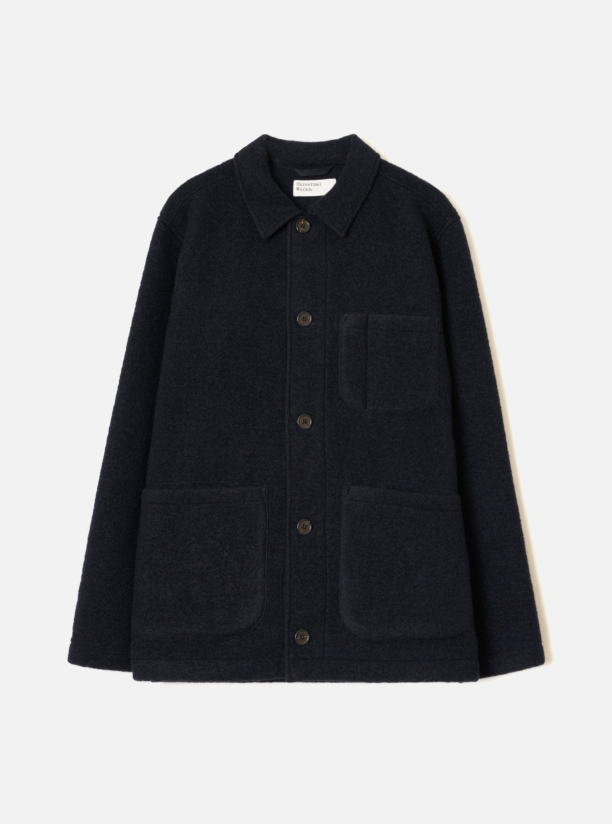 Navy Wool Fleece Field Jacket