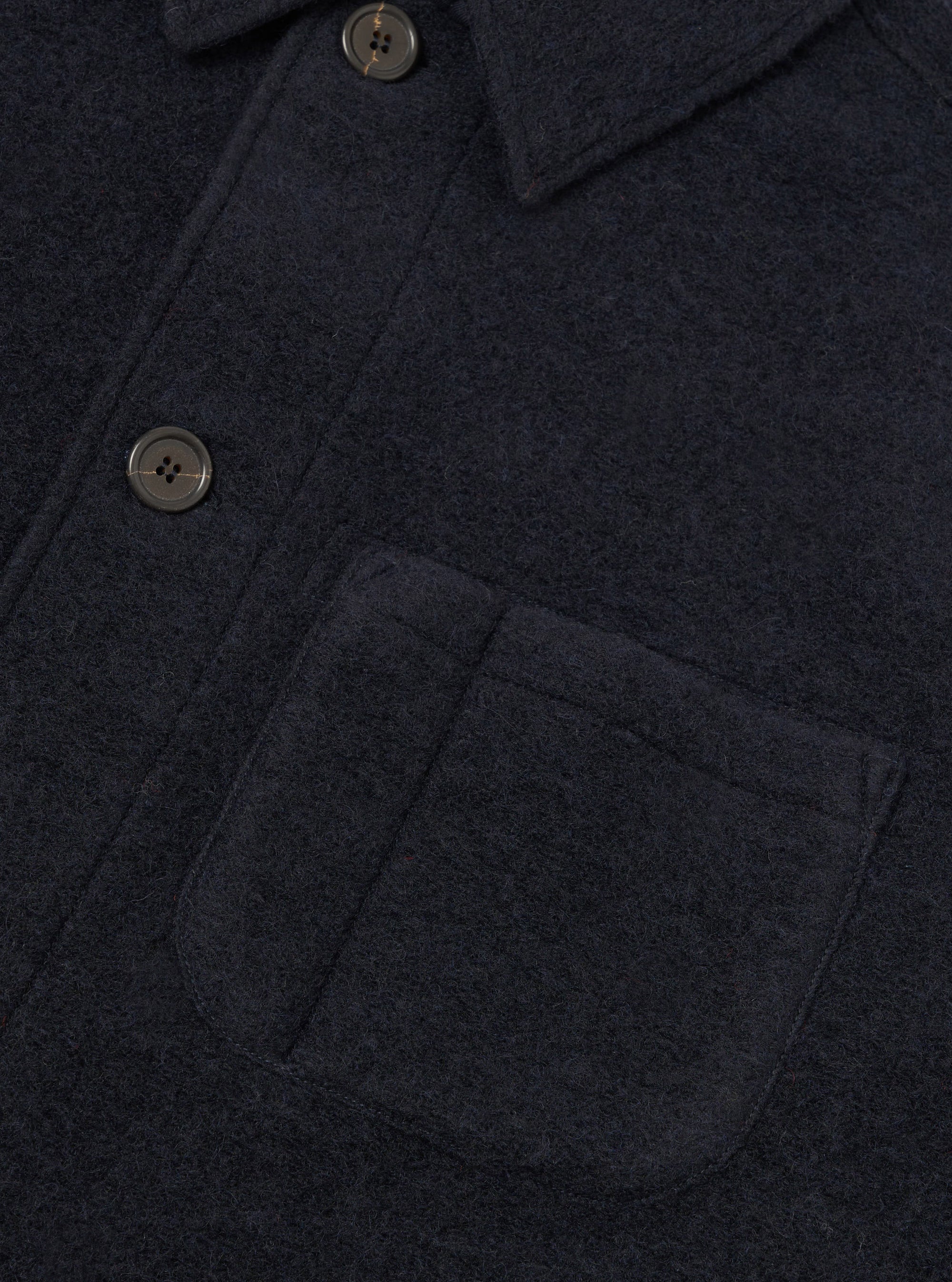 Navy Wool Fleece Field Jacket