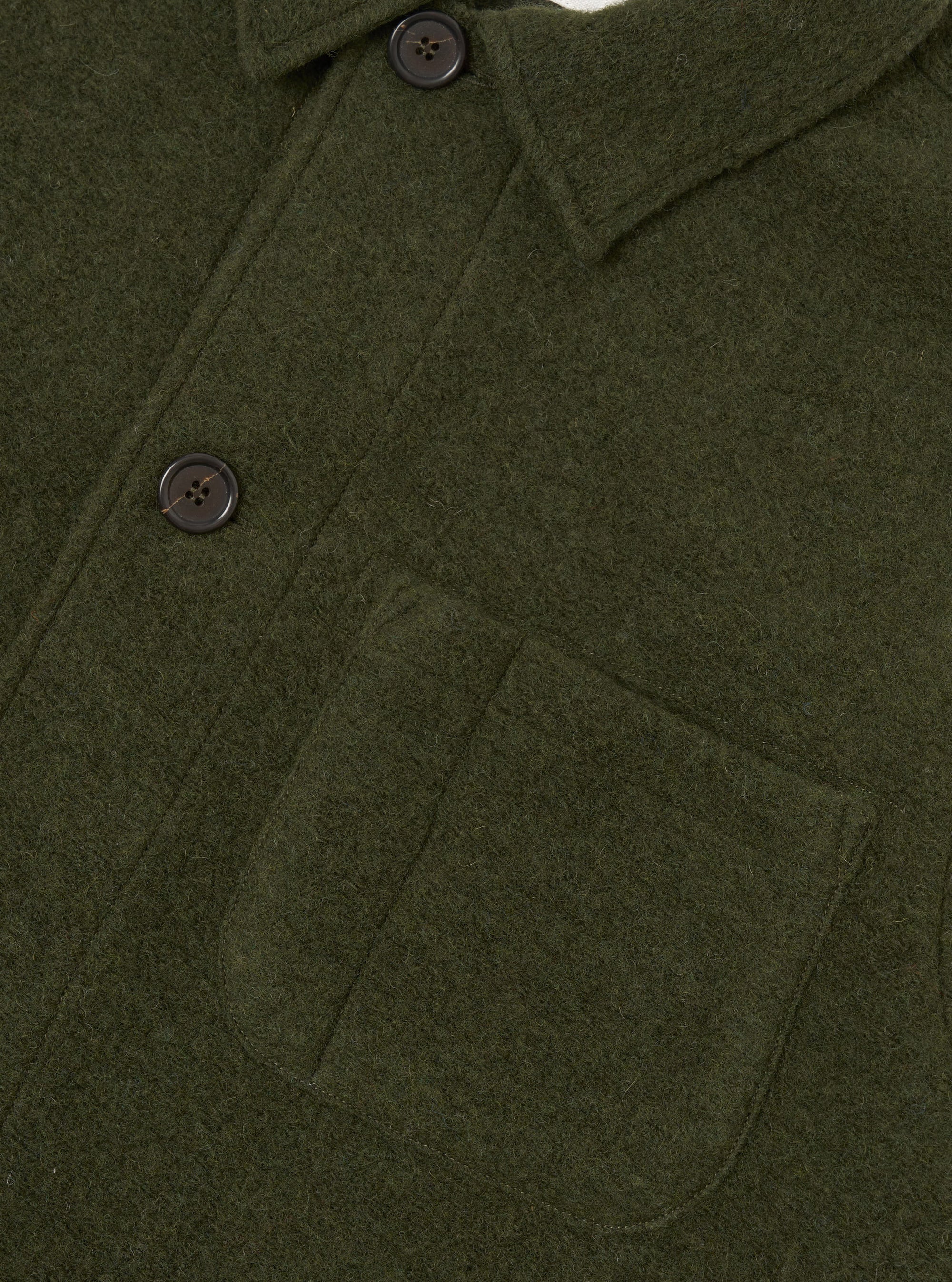 Olive Wool Fleece Field Jacket
