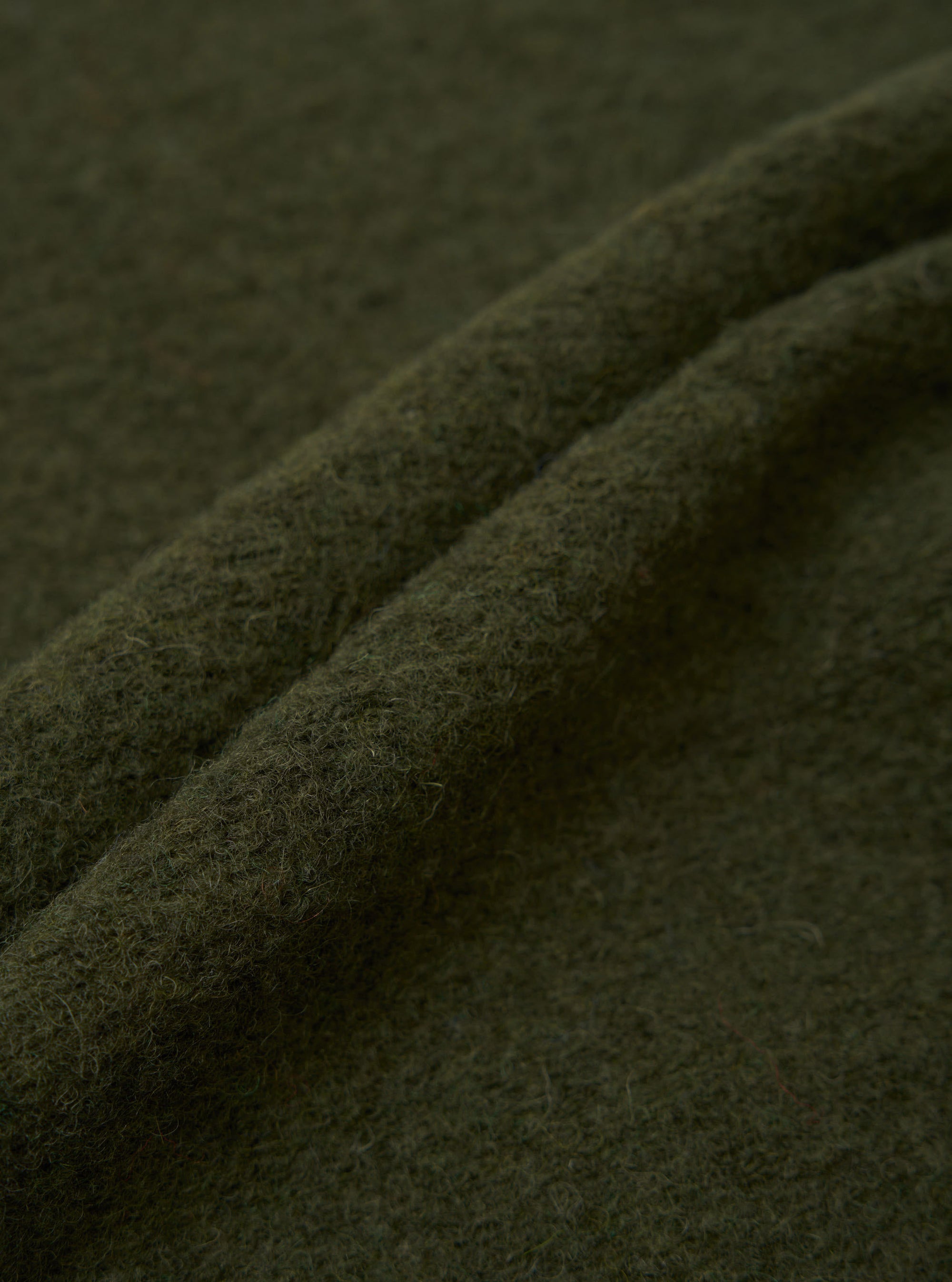 Olive Wool Fleece Field Jacket