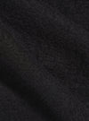 Close-up of the Black Wool Fleece Zip Bomber fabric. Soft, dark wool texture. Great for a warm, stylish jacket.
