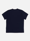 Back view of the Navy Single Jersey Core Tee, a short-sleeved, crewneck t-shirt in navy blue, laid flat on a white background.