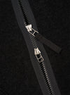 Black Wool Fleece Zip Liner Jacket
