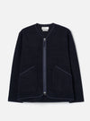 Navy Wool Fleece Zip Liner Jacket