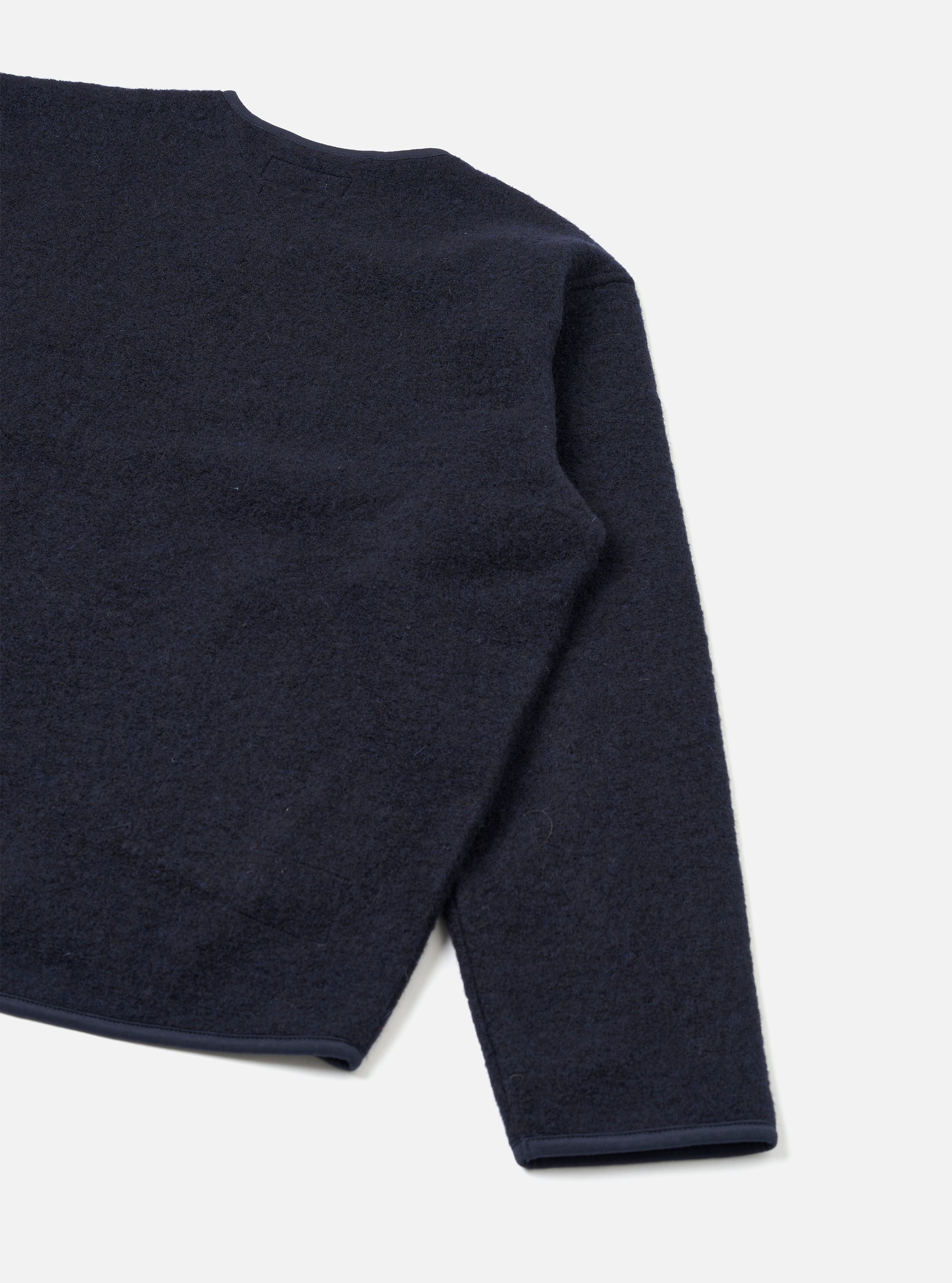 Navy Wool Fleece Zip Liner Jacket