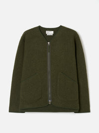 Olive Wool Fleece Zip Liner Jacket