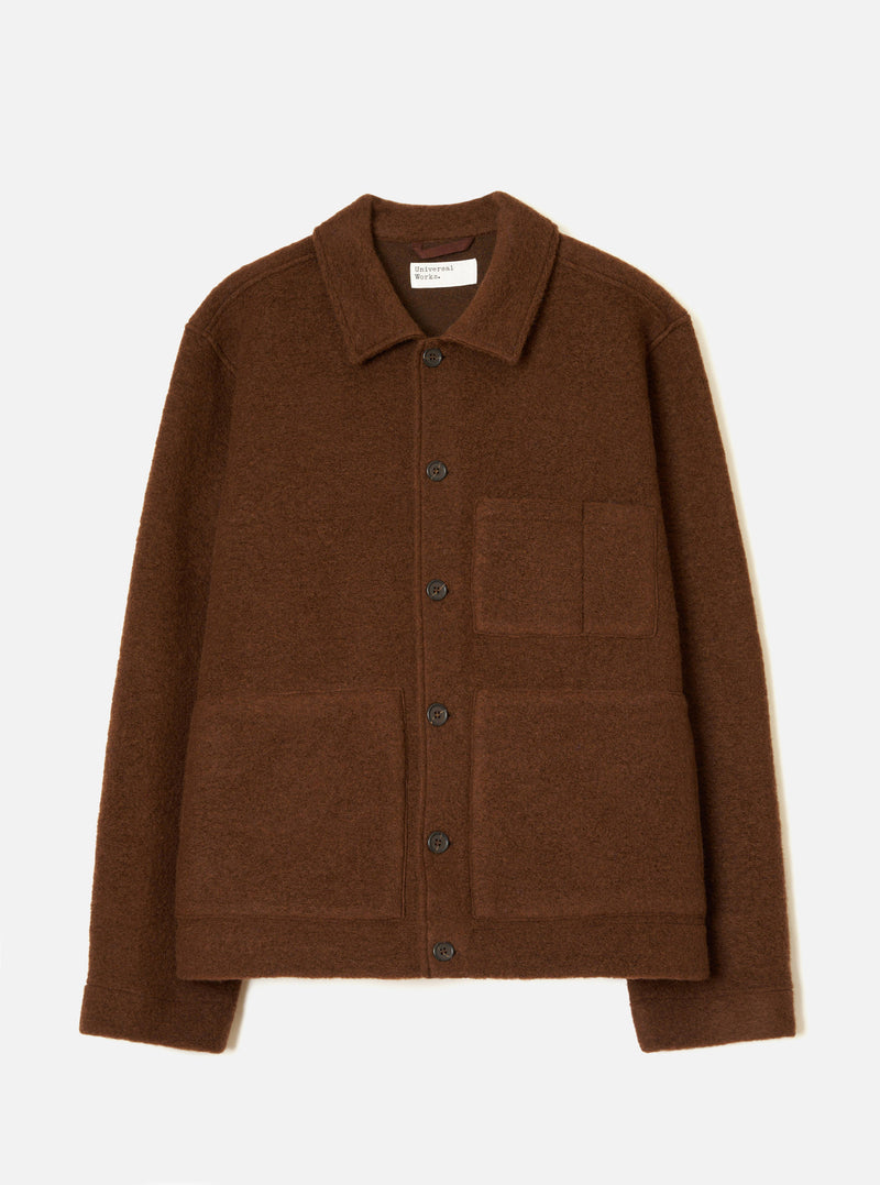 Cacao Wool Fleece Uniform Jacket