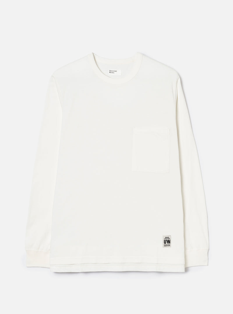 Ecru Single Jersey L/S Core Pocket Tee