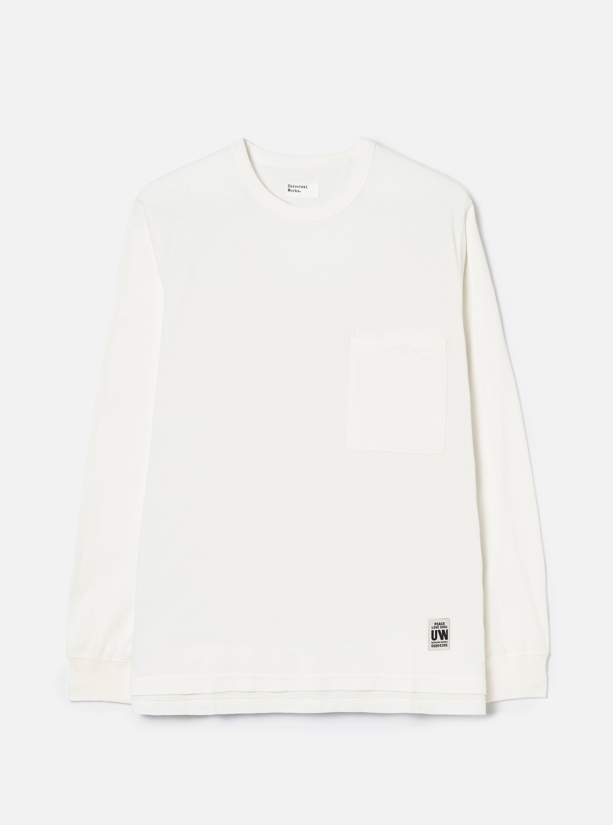 Ecru Single Jersey L/S Core Pocket Tee