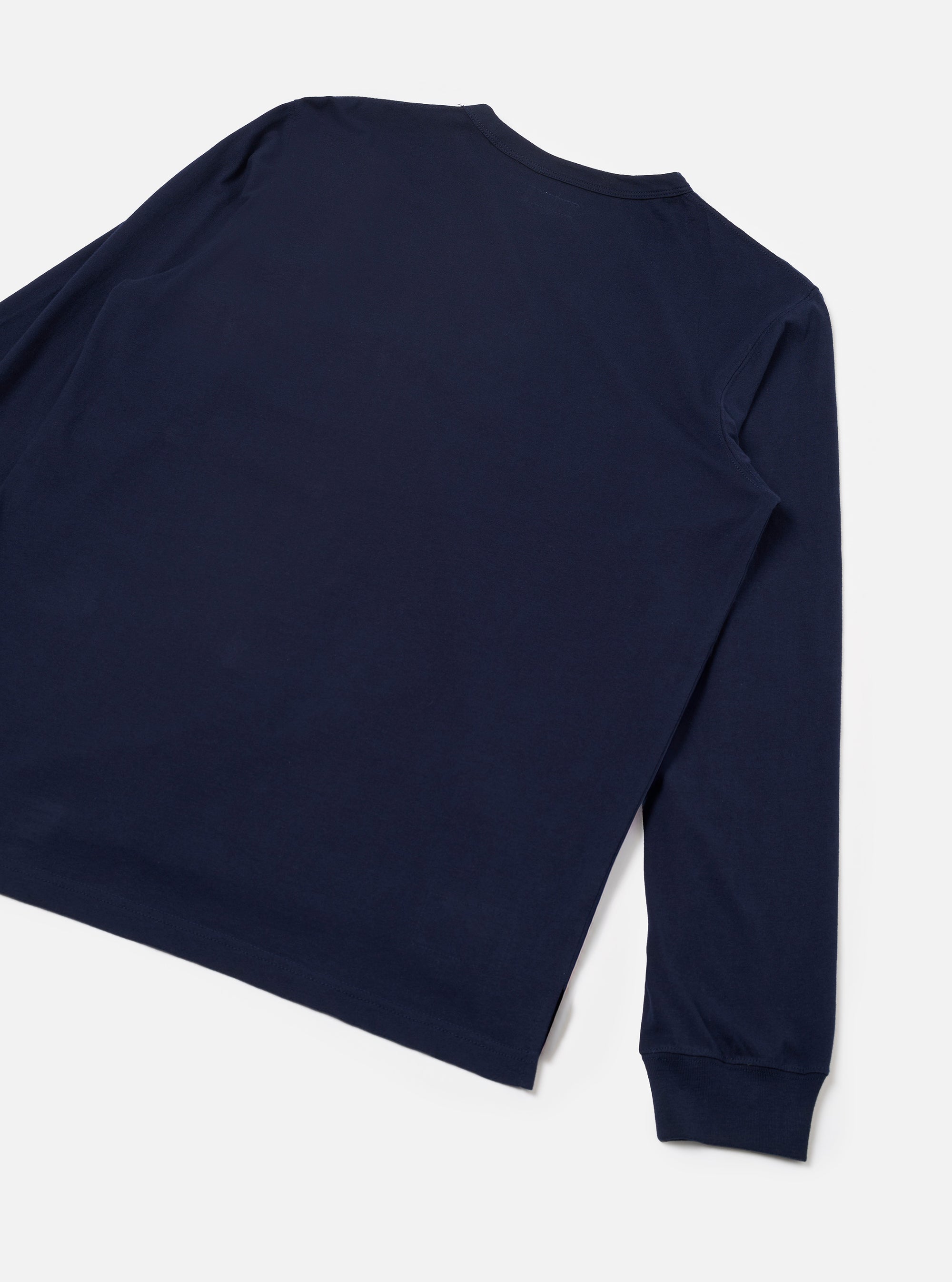Navy Single Jersey L/S Core Pocket Tee