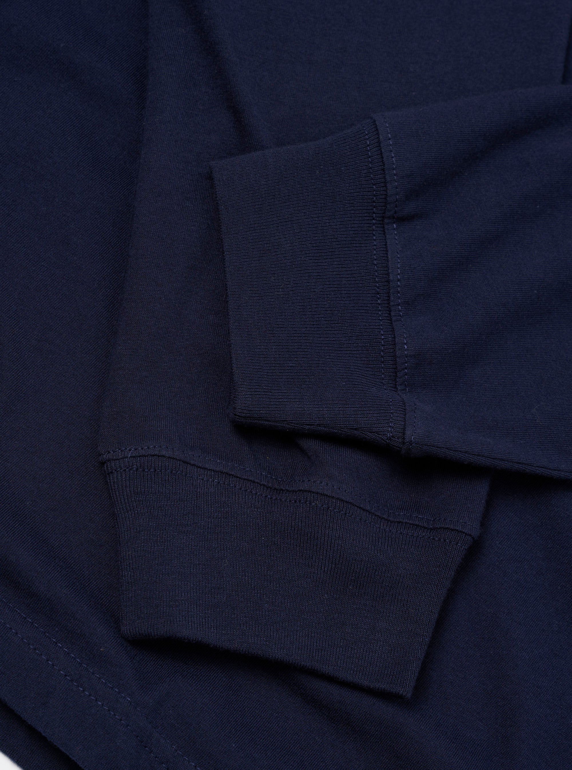 Navy Single Jersey L/S Core Pocket Tee