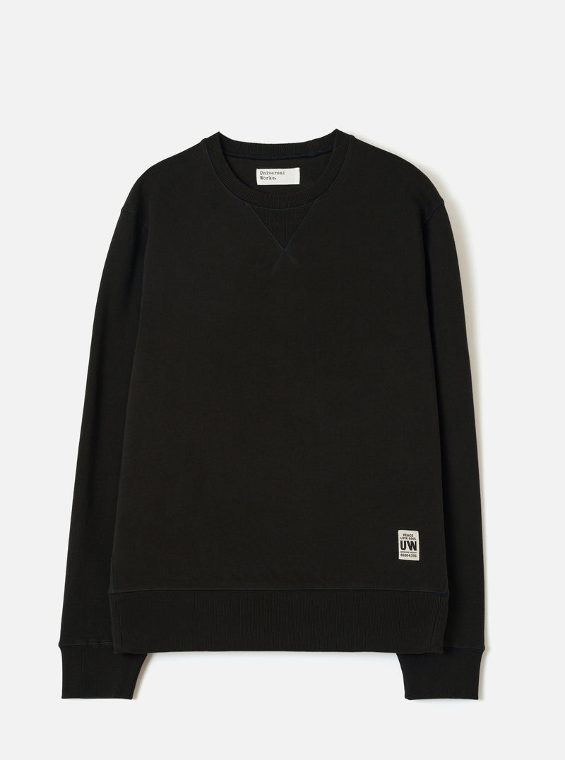 Black Brush Back Sweat Core Sweatshirt