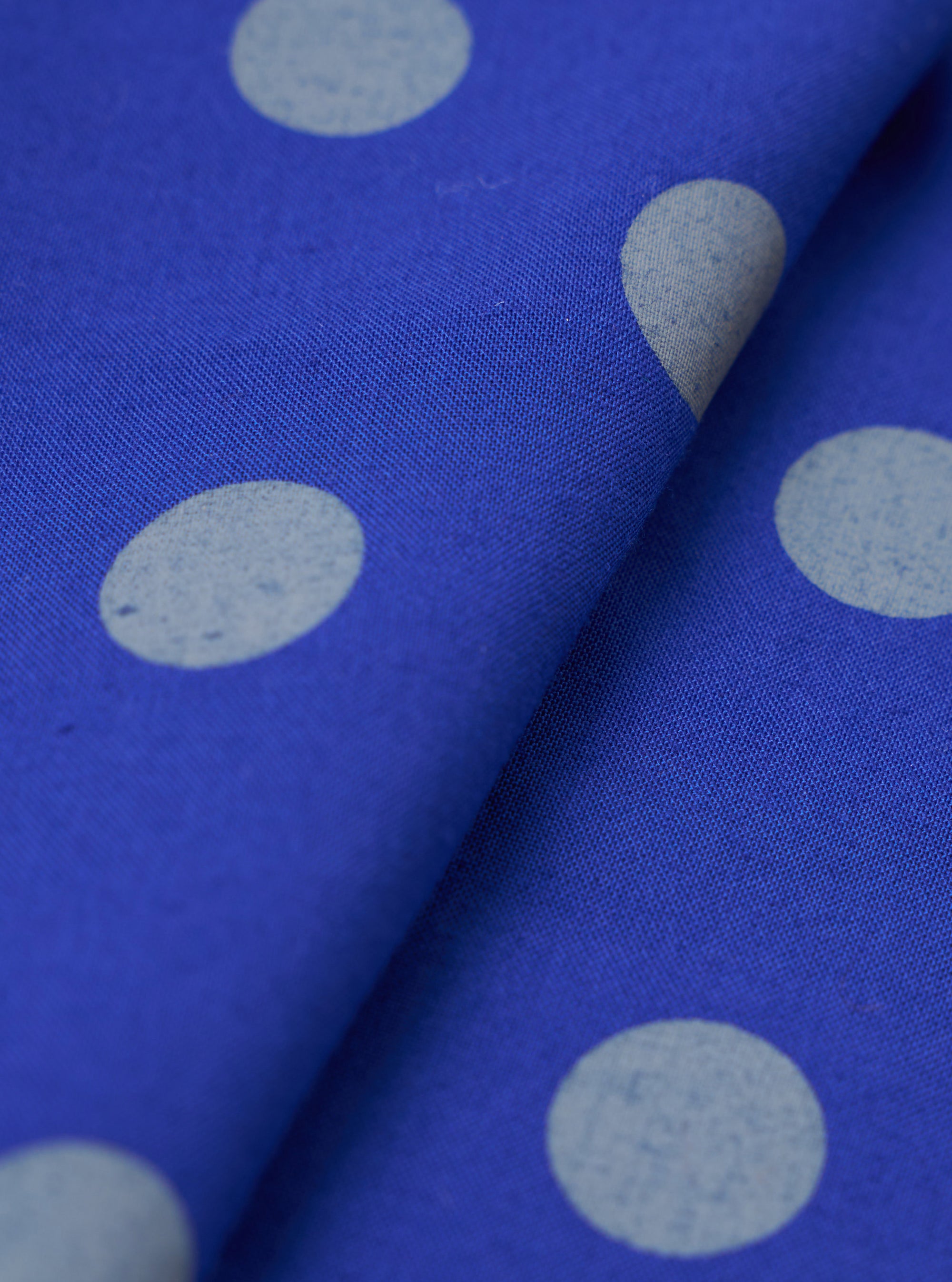 Blue Bold Dot Print Rayon Scout Scarf
