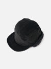 cableami® Black Corduroy 5w Cap on a white surface. The cap is made of black corduroy material and has a classic fit. The background is clean and minimal.