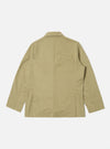 Back view of the Sand Twill London Jacket, a sand-colored twill jacket on a white background. The jacket has a classic fit and visible seams.
