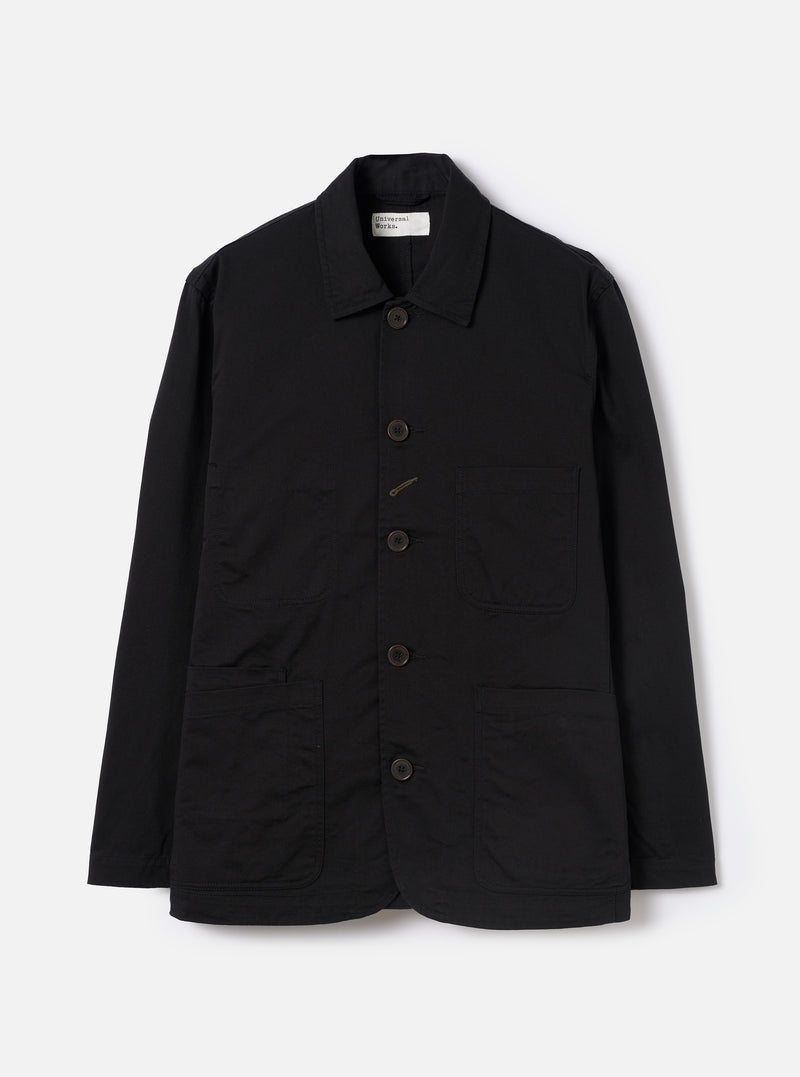 Black Twill Bakers Chore Jacket