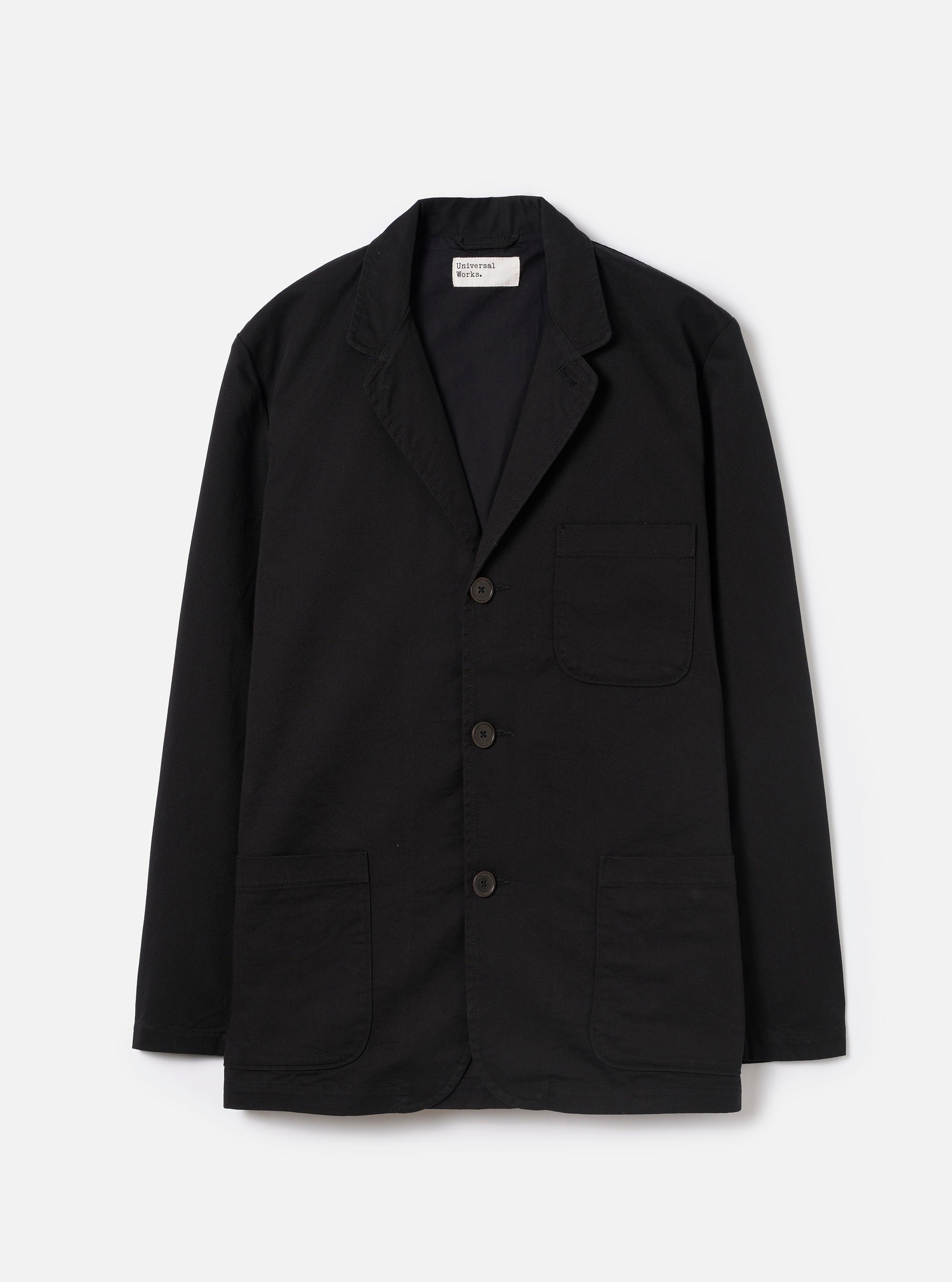 Black Twill Three Button Jacket