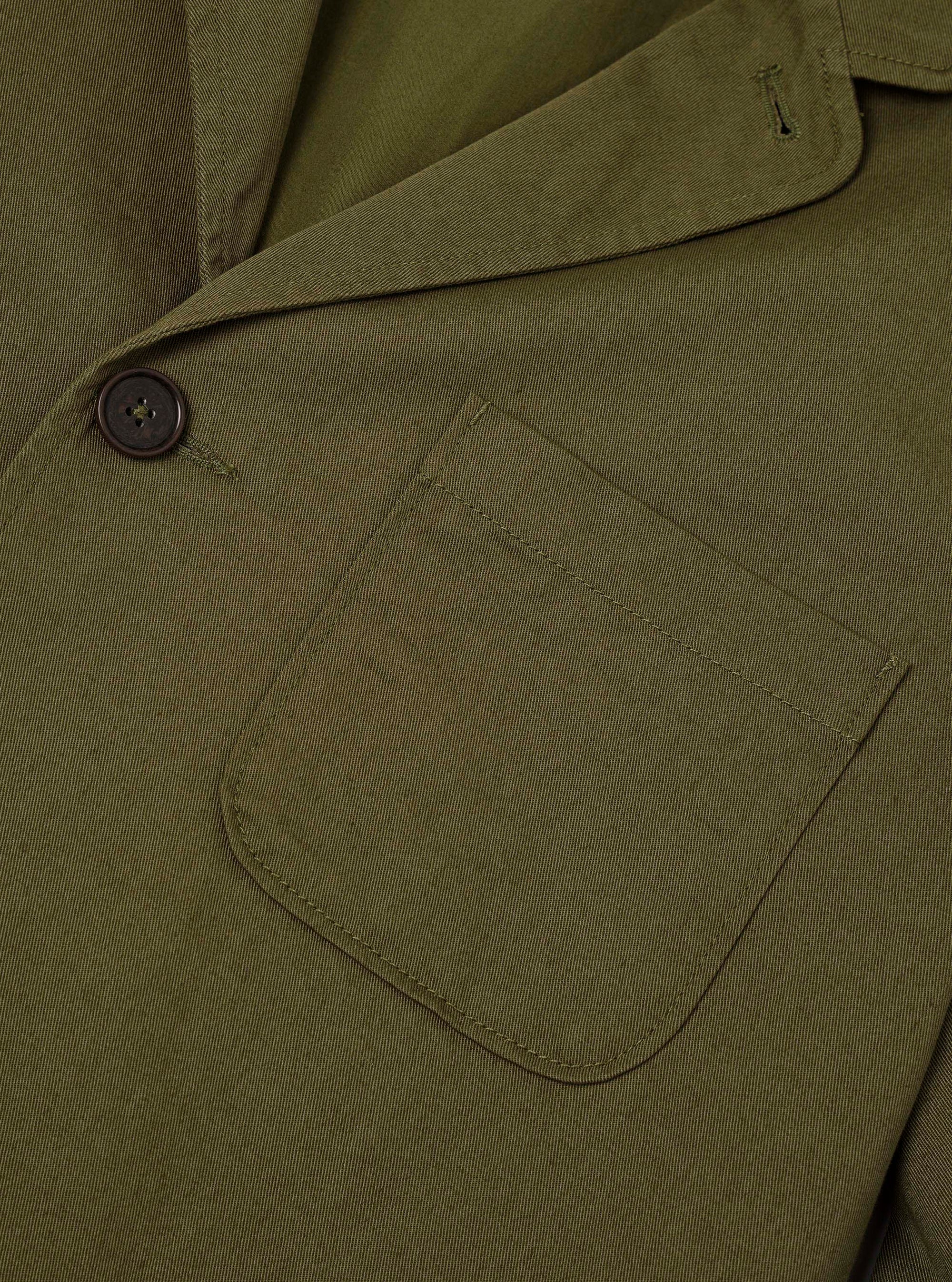 Light Olive Twill Three Button Jacket