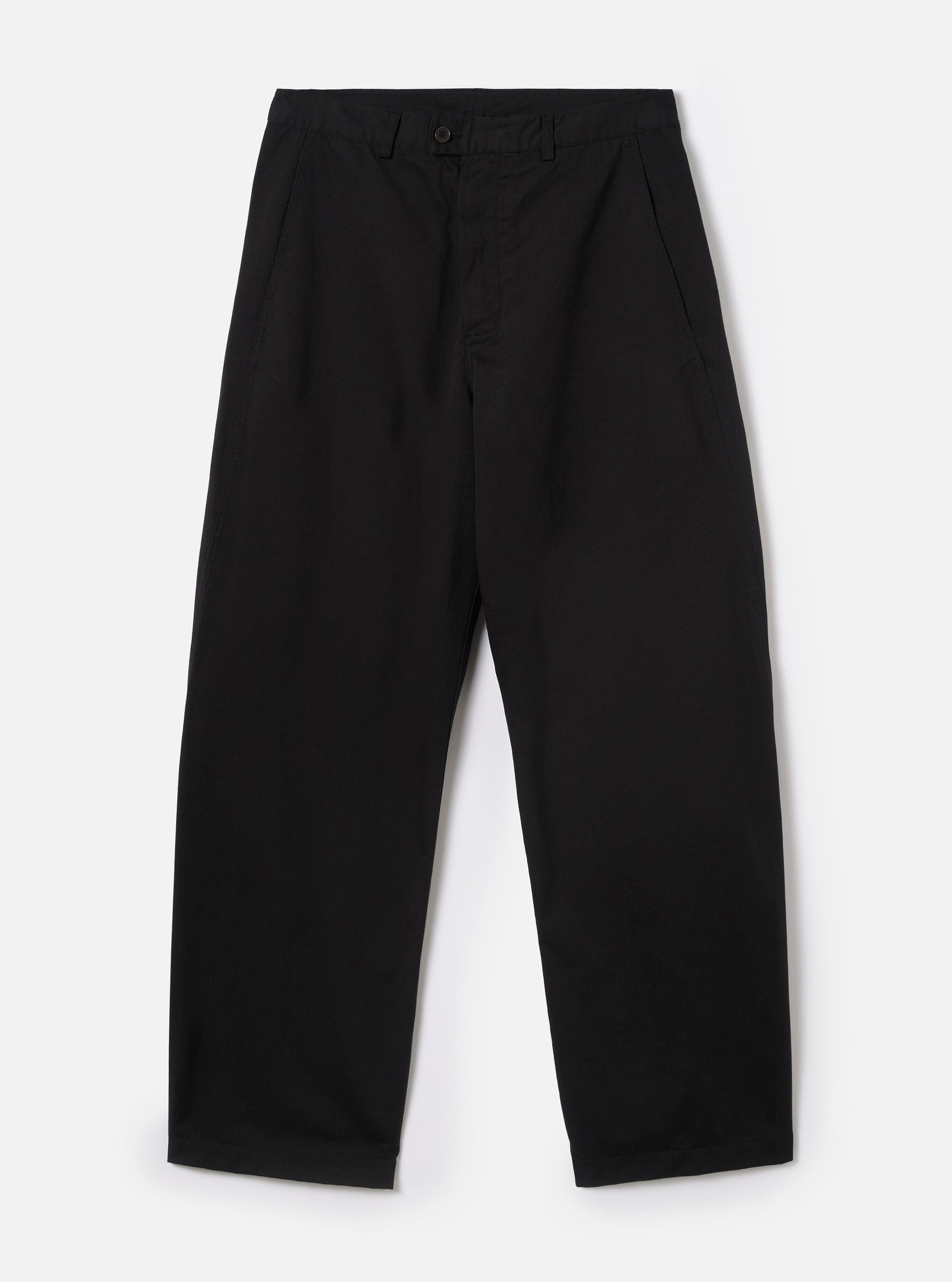 Black Twill Curved Pant