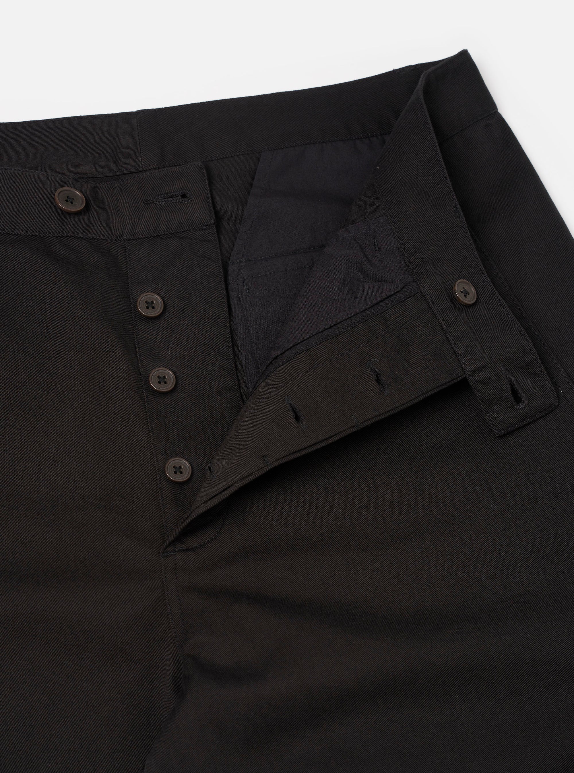 Black Twill Curved Pant