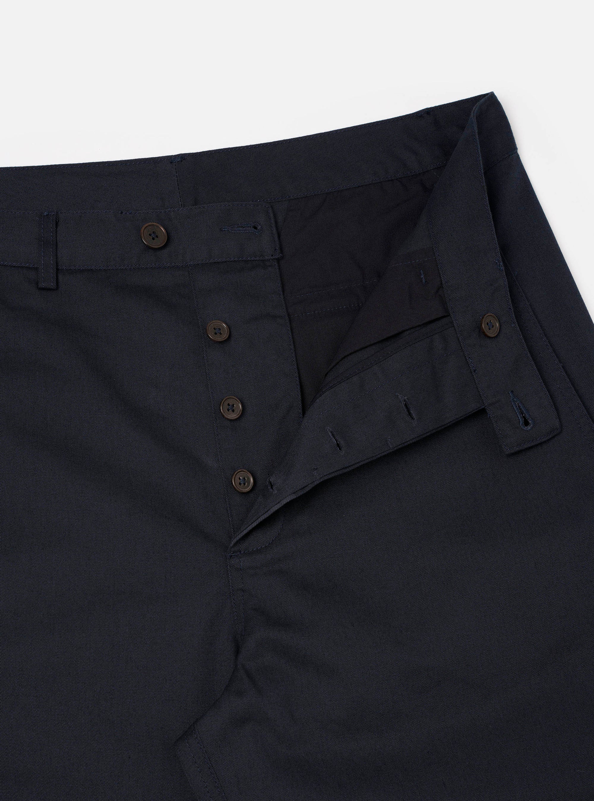 Navy Twill Curved Pant
