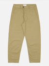 The Sand Twill Curved Pant in sand color, laid flat on a white background. The pants are made of twill fabric and have a curved fit.