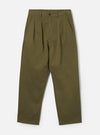 Light Olive Twill Double Pleat Pant