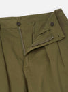 Light Olive Twill Double Pleat Pant