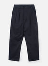 Navy Twill Double Pleat Pant