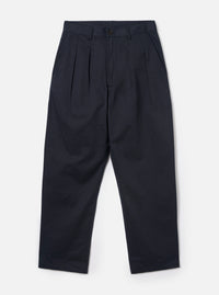 Navy Twill Double Pleat Pant