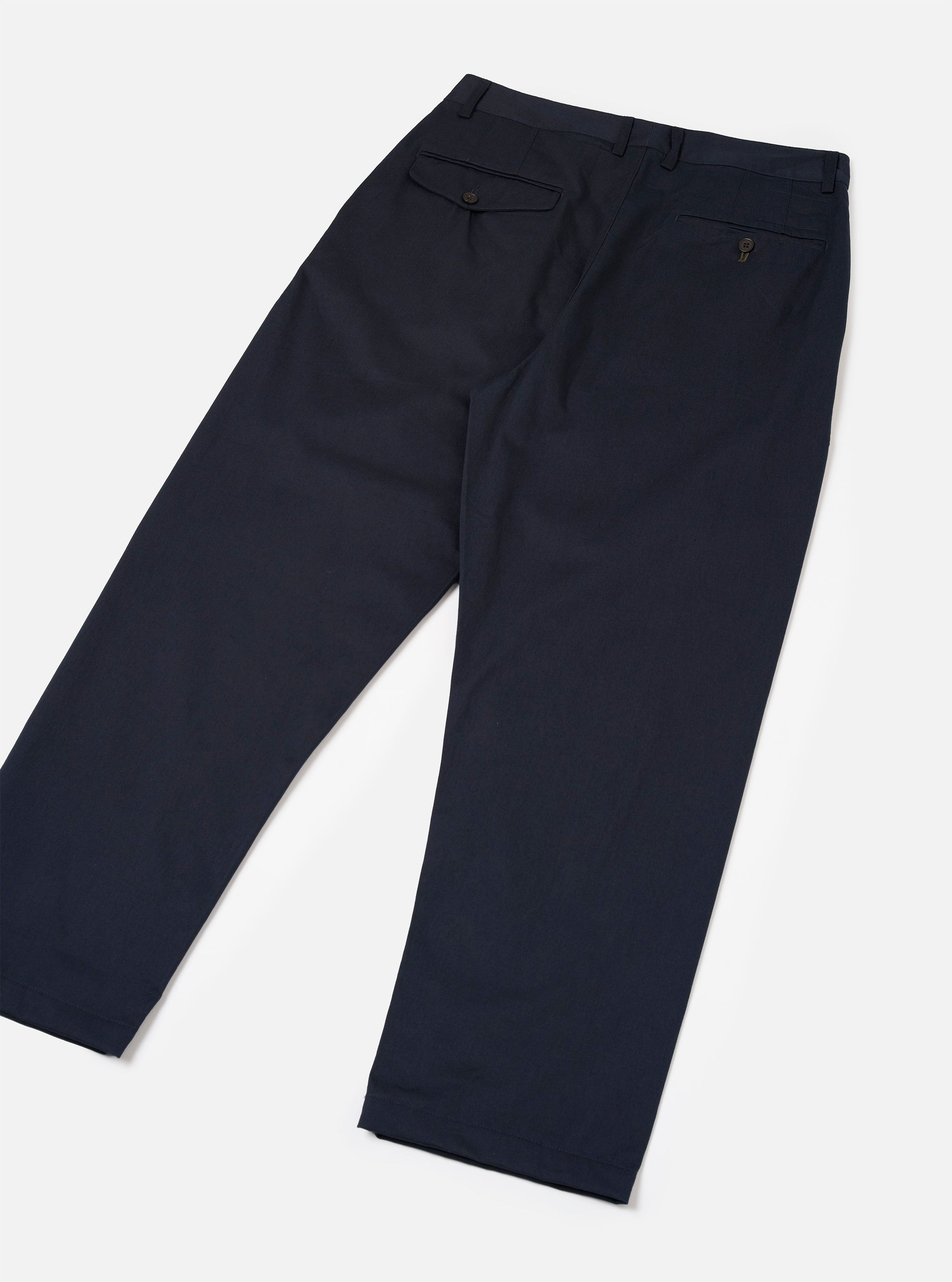 Navy Twill Double Pleat Pant