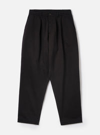 Black Twill Pleated Track Pant